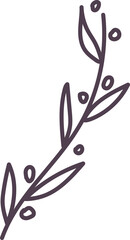 Outline Flower Branch Art