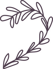 Outline Flower Branch Art