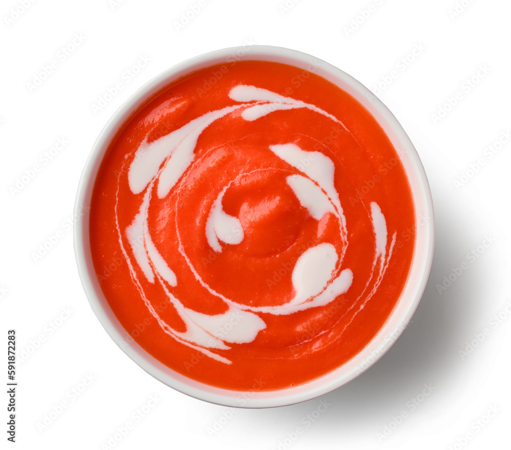 Wall mural bowl of tomato cream soup - Wall murals