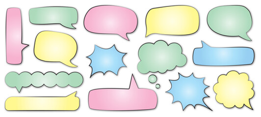 Fototapeta premium set of colorful stickers speach bubbles