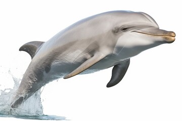 Close up of a dolphin on a white background © ding