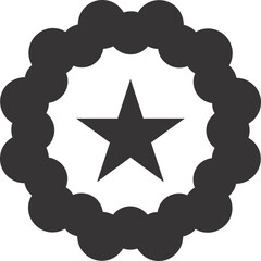 black and white star