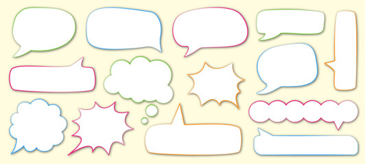 set of speech bubbles