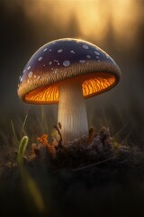 Boletus mushroom close up. Generative AI
