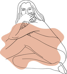 Woman Abstract Shape Vector Illustration