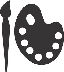 palette with brushes