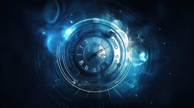 Time travel concept. Time travel clock.AI generated