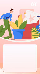 Festive Shopping E-Commerce Online Shopping People Flat Vector Concept Operation Hand Drawn Illustration
