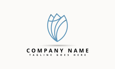 Lotus Flower Logo Abstract Beauty Spa Salon Cosmetics Brand Linear Style. Looped Leaves Logotype Design Vector Luxury Fashion Template.