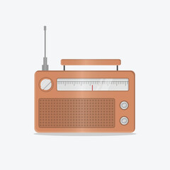blue brown vintage retro radio illustration realistic retro tech 90s 80s memories nostalgia fm am music`
