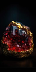 Glowing ruby geode bright crystal