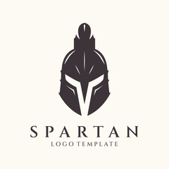 Spartan helmet logo design vector illustration