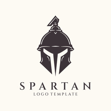 Spartan helmet logo design vector illustration