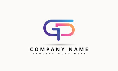 GP, PG Logo Design Template Vector Graphic Branding Element.