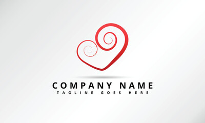 Heart Logo. Love, Dating And Charity Design Vector Template. Infinite Love Looped Logotype Concept Icon.