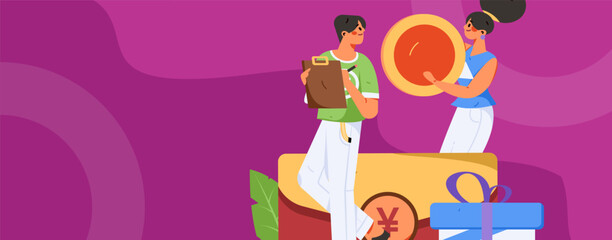 Festive Shopping E-Commerce Online Shopping People Flat Vector Concept Operation Hand Drawn Illustration
