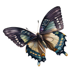 Cleopatra buterfly. Watercolor with transparent background. Generative AI