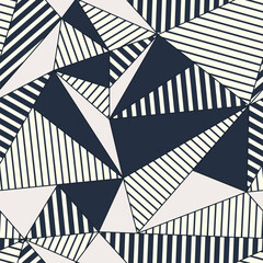 Abstract seamless pattern with low poly triangles structure.