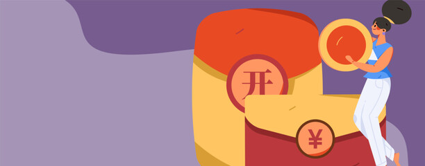 Festive Shopping E-Commerce Online Shopping People Flat Vector Concept Operation Hand Drawn Illustration
