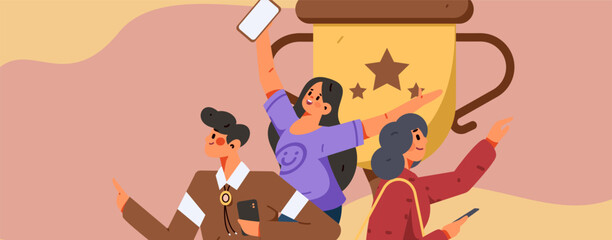 Naklejka premium Festive Shopping E-Commerce Online Shopping People Flat Vector Concept Operation Hand Drawn Illustration 