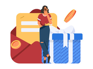 Festive Shopping E-Commerce Online Shopping People Flat Vector Concept Operation Hand Drawn Illustration
