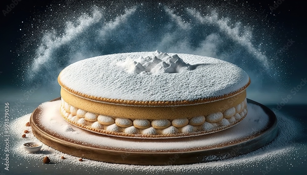 Poster cookies dusted with powdered sugar generative ai