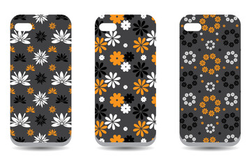 Fototapeta premium Floral vector phone protector case cover, colorful mobile phone cover case silicon protector 