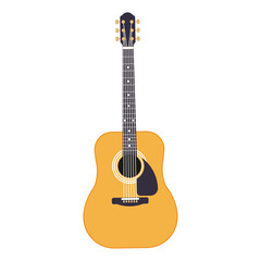 Guitar, vector illustration, on a white background