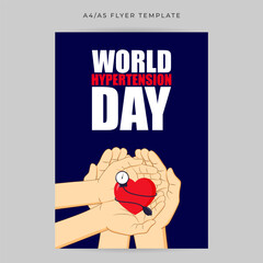 Vector illustration of World Hypertension Day social media story feed mockup template