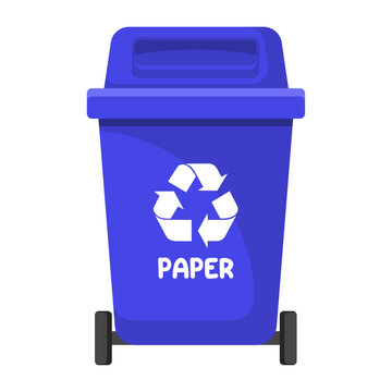 Trash bin for paper waste, vector illustration