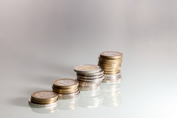 Pile of stacks Euro coins