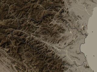 Nghe An, Vietnam. Sepia. No legend