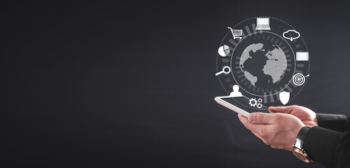 Global internet connection. Digital Technology