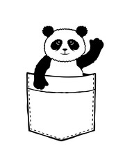 Reise Brusttasche Panda Bär Winkt Freundlich