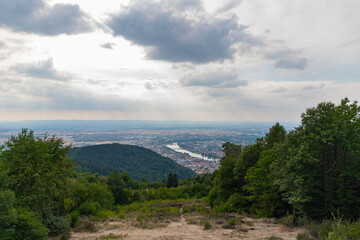 aerial panorama  pic of Heidelberg city, Germany, Baden-Württemberg