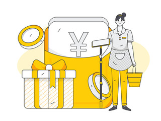 Festive Shopping E-Commerce Online Shopping People Flat Vector Concept Operation Hand Drawn Illustration
