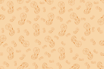 Seamless pattern with Snake. Serpentine Wallpaper. Endless background with Cobra. Snakes bed linen and textile print. Vector illustration. Animal Print.
