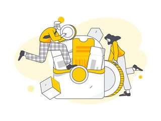 Festive Shopping E-Commerce Online Shopping People Flat Vector Concept Operation Hand Drawn Illustration
