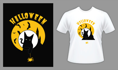 Black Yellow  Creative Halloween T-Shirt, t-shirt and apparel trendy design, elegant and classic design source, vectors for T-shirts designs, graphics resource for t shirt, t shirt graphics resource, 
