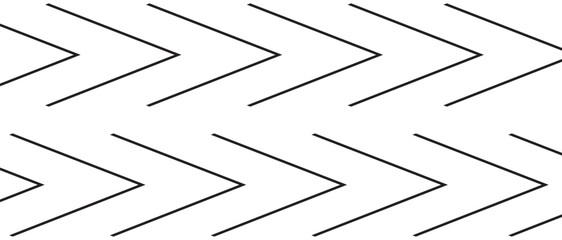 Seamless arrow pattern on white background. Modern chevron lines pattern for backdrop and wallpaper template. Black simple lines with repeat texture. Seamless chevron background, vector illustration