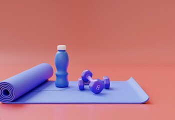 Yoga mat on clean background