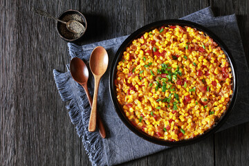 New Orleans Style Corn casserole in baking dish