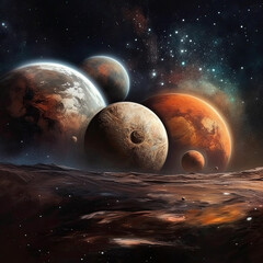 planets in space
