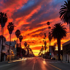 sunset over the city