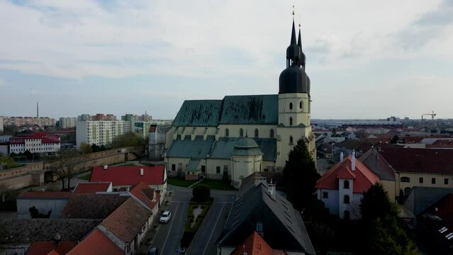 Saint Nicolas Church in Trnava, beautiful architecture of an old town, Slovakia