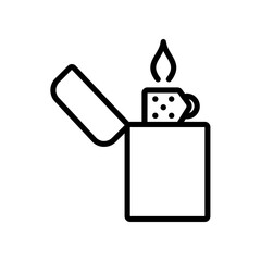 Gas lighter icon. Vector sign in simple style isolated on white background.