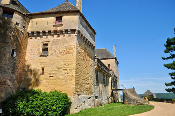 Fototapeta na wymiar France, picturesque castle of Fenelon in Dordogne