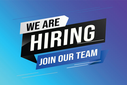hiring recruitment Join now design for banner poster We are hiring lettering with geometric shapes lines. Vector illustration typographic. Open vacancy design template modern concept	