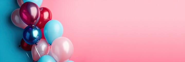 birthday decor with balloons an presents ideal for celebration backgrounds, generative AI
