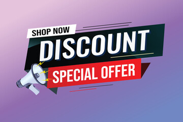 discount special offer word concept vector illustration with lines modern futuristic 3d style for landing page template web mobile app poster banner flyer background gift card coupon label wallpaper